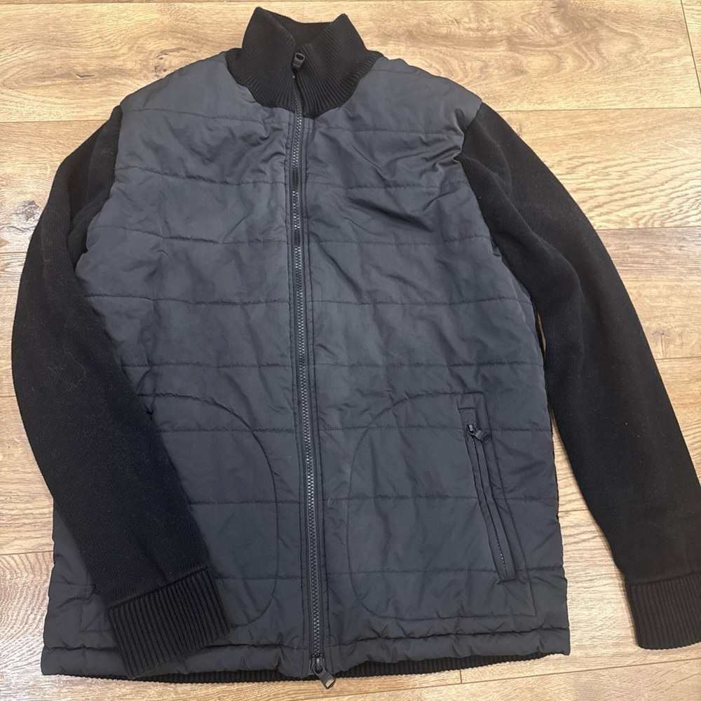 Banana Republic Full Zip Sweater Jacket Men’s Large Black Mock Neck Collar